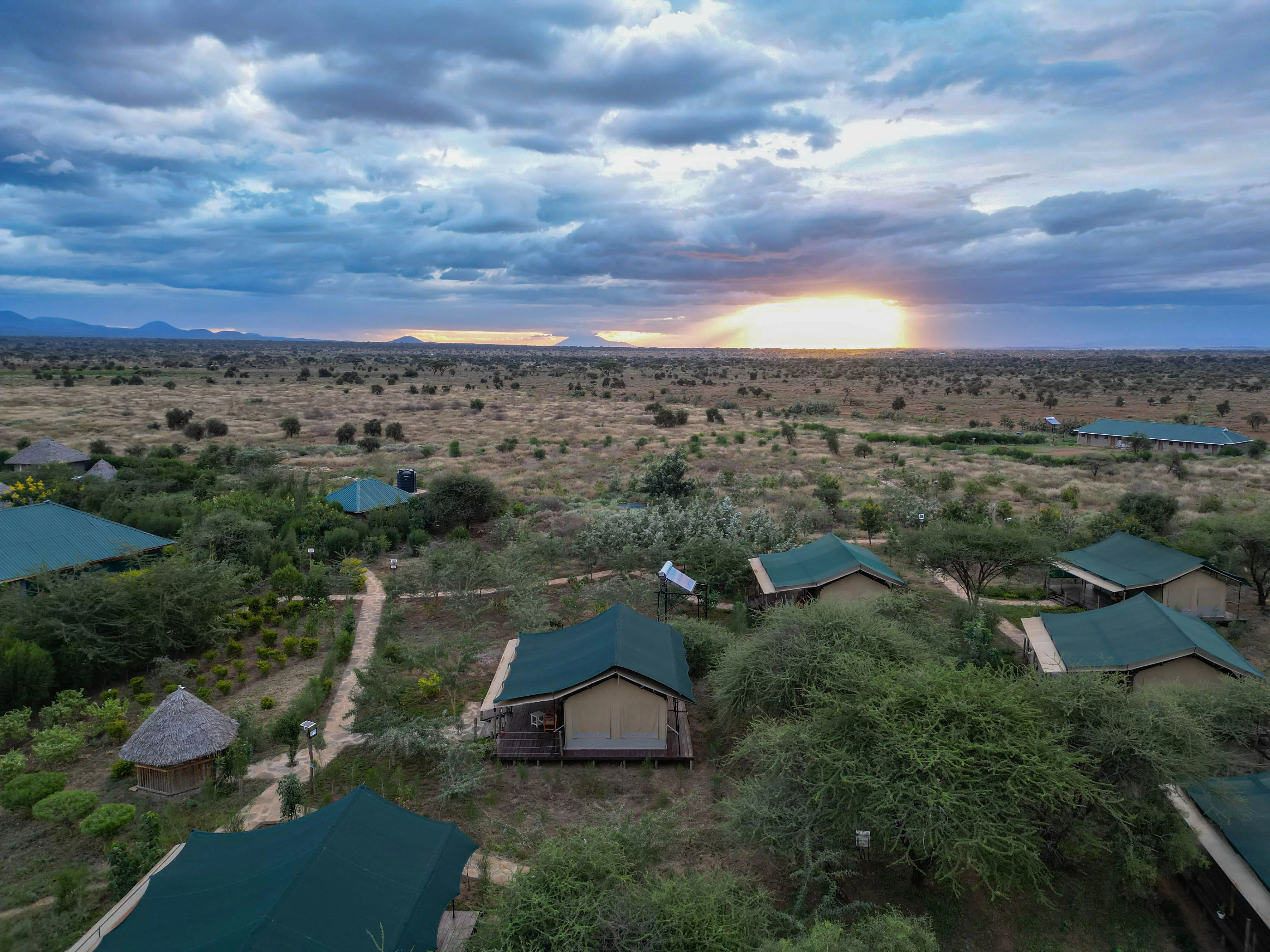 Camp at Sunset